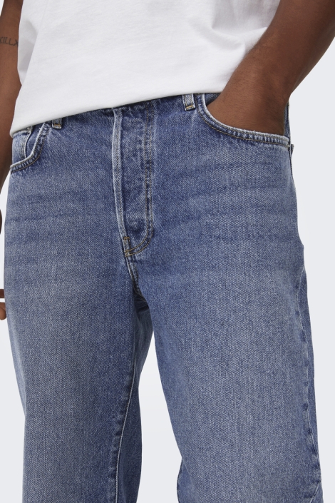 Only & Sons blauwe heren jeans | Close up