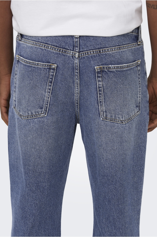 Only & Sons blauwe heren jeans | Close up