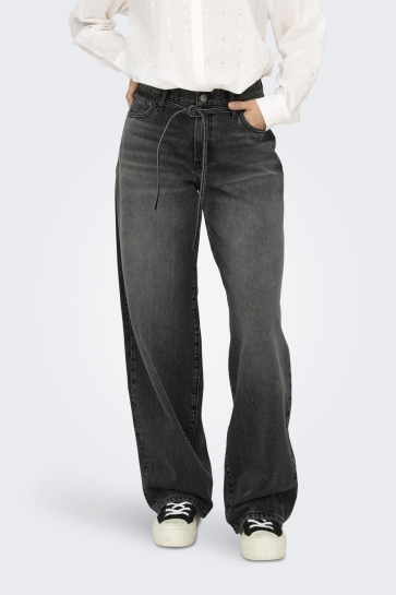 Only Jeans ONLGIANNA MW STRAIGHT DNM DOT980 NO 15347094 Washed Black