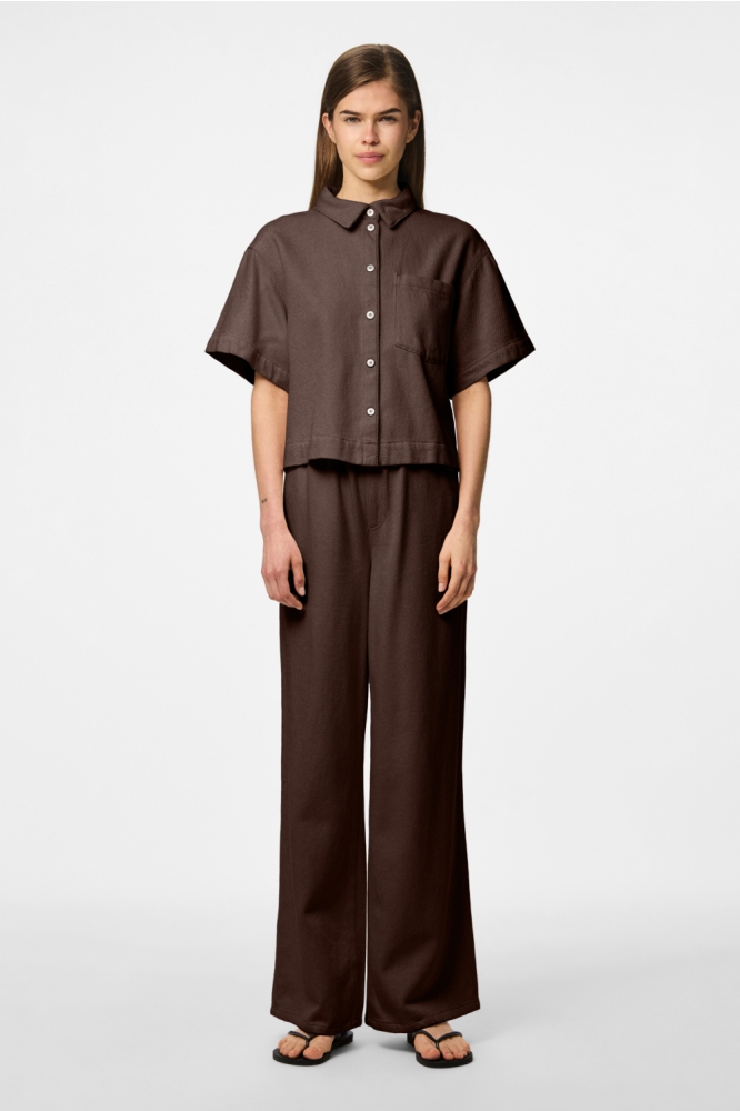 Pieces bruine dames broek | Model