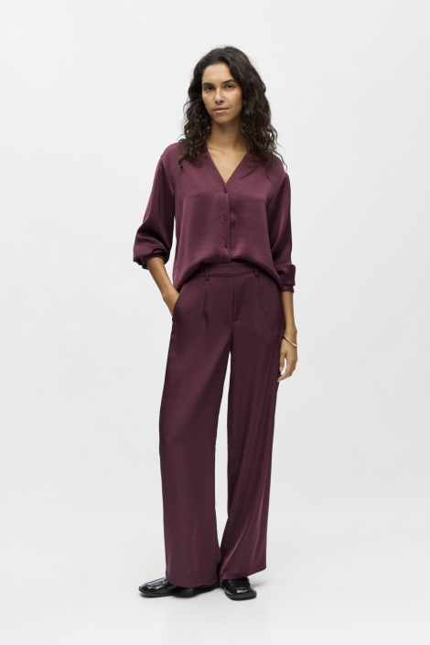 Object bordeaux dames broek | Model