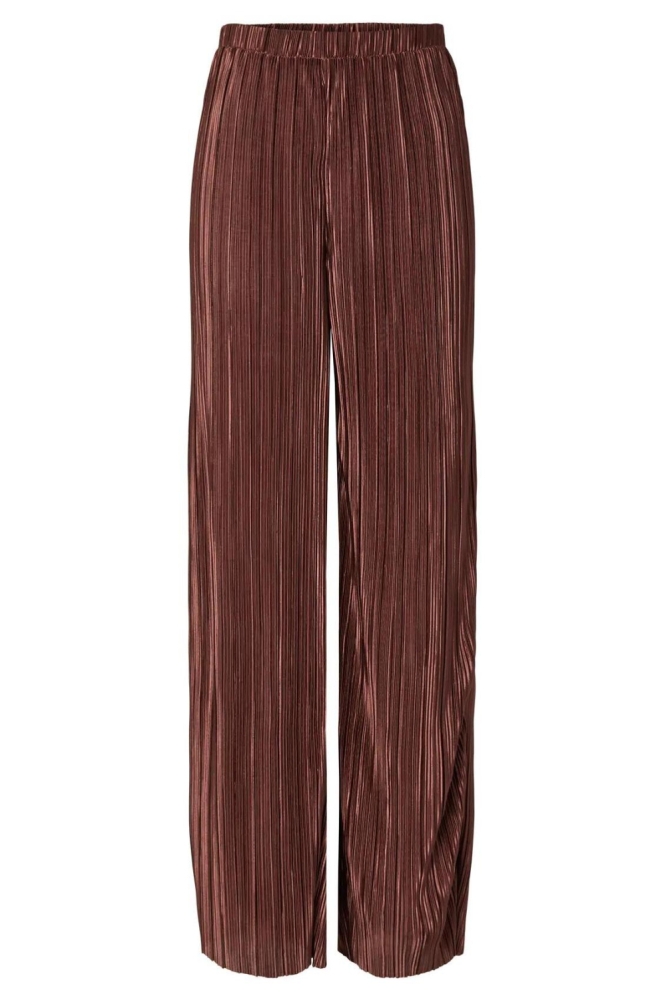 Pieces bruine dames broek | Vooraanzicht