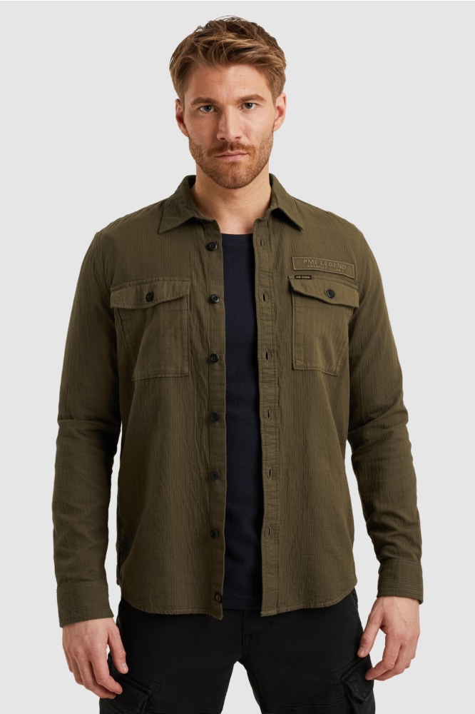 PME legend groene heren overhemd | Model vooraanzicht