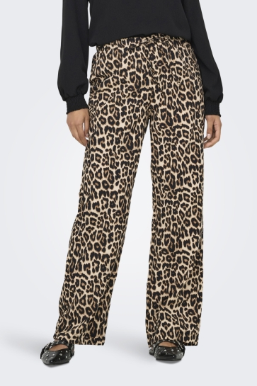 Only Broek ONLCLARA PULLUP PANT WVN OS 15349052 Black/LEO