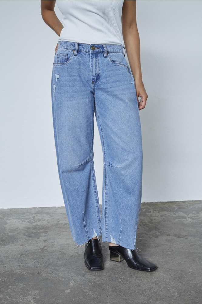 SisterS point blauwe dames jeans | Model vooraanzicht