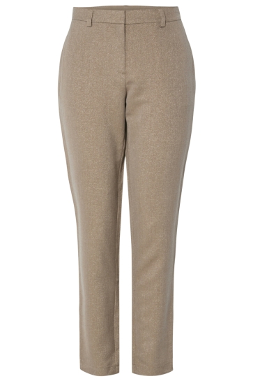 Pieces Broek PCBOSELLA MW ANKLE GLITTER PANT NOO 17159041 FOSSIL/GOLD LUREX