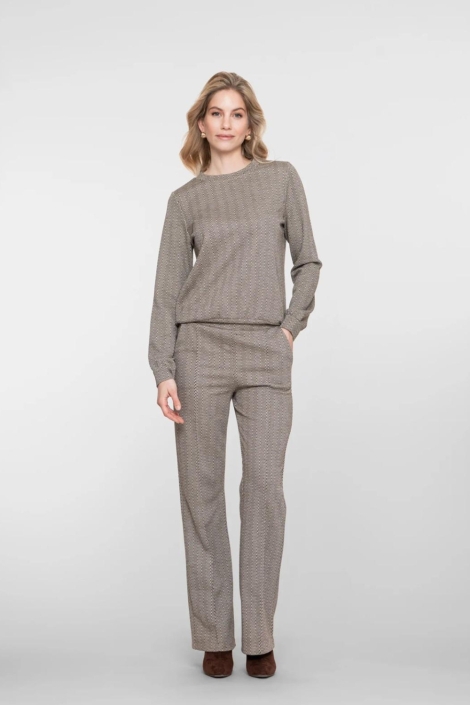 Geisha camel dames broek | Model vooraanzicht