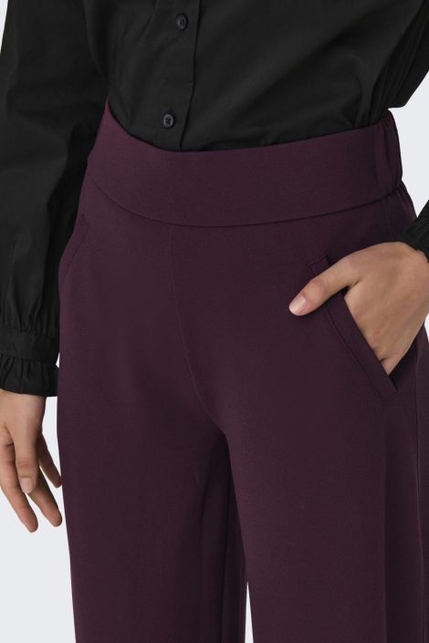 Jacqueline de Yong bordeaux dames broek | Close up