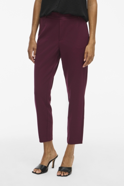 Vila bordeaux dames broek | Model vooraanzicht