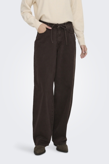 Only ONLGIANNA MW STRAIGHT DNM BROWN DNM 15370662 Dark Brown Denim