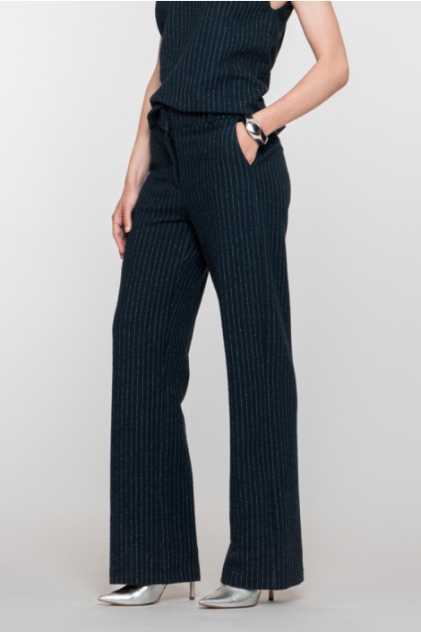 Geisha blauwe dames broek | Model vooraanzicht