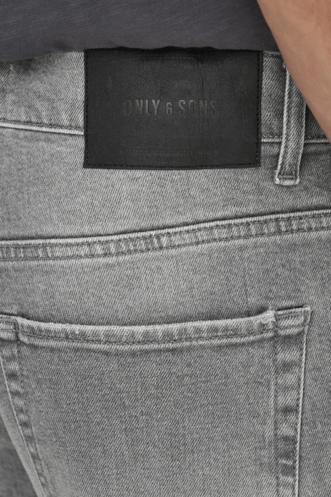Only & Sons grijze heren jeans | Close up