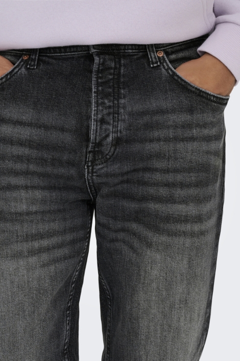 Only & Sons zwarte heren jeans | Close up