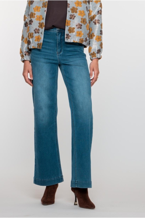 Geisha blauwe dames jeans | Model vooraanzicht