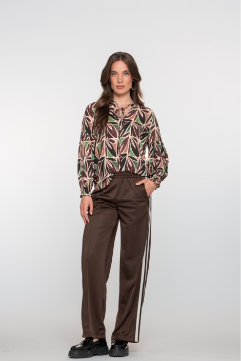 Geisha bruine dames broek | Model vooraanzicht