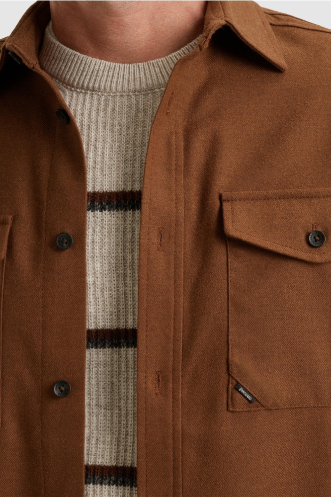 Vanguard bruine heren overhemd | Close up