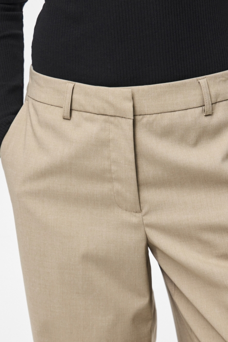 Pieces camel dames broek | Close up