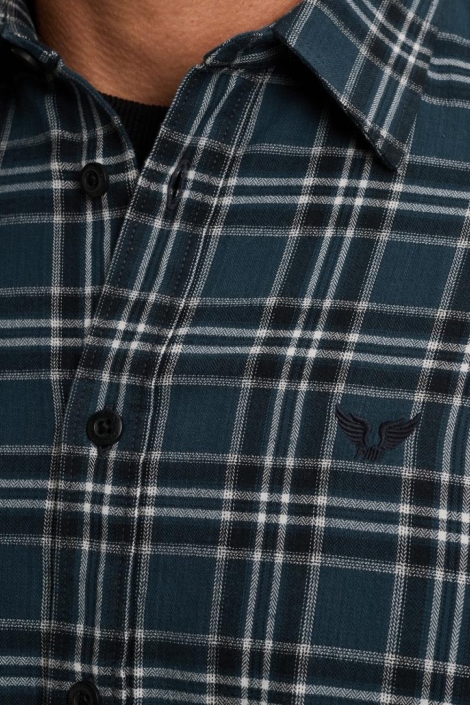 PME legend blauwe heren overhemd | Close up