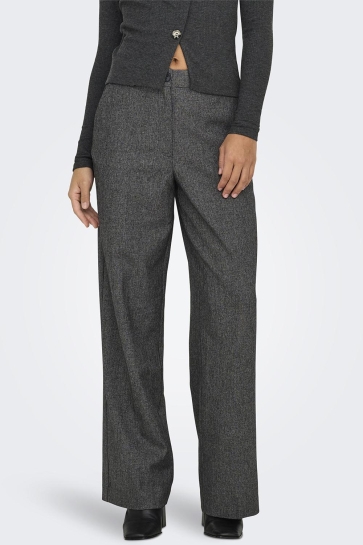 Jacqueline de Yong JDYBLOOM SIRI HW STRAIGHT PANT TLR 15348978 BLACK/WHITE SALT