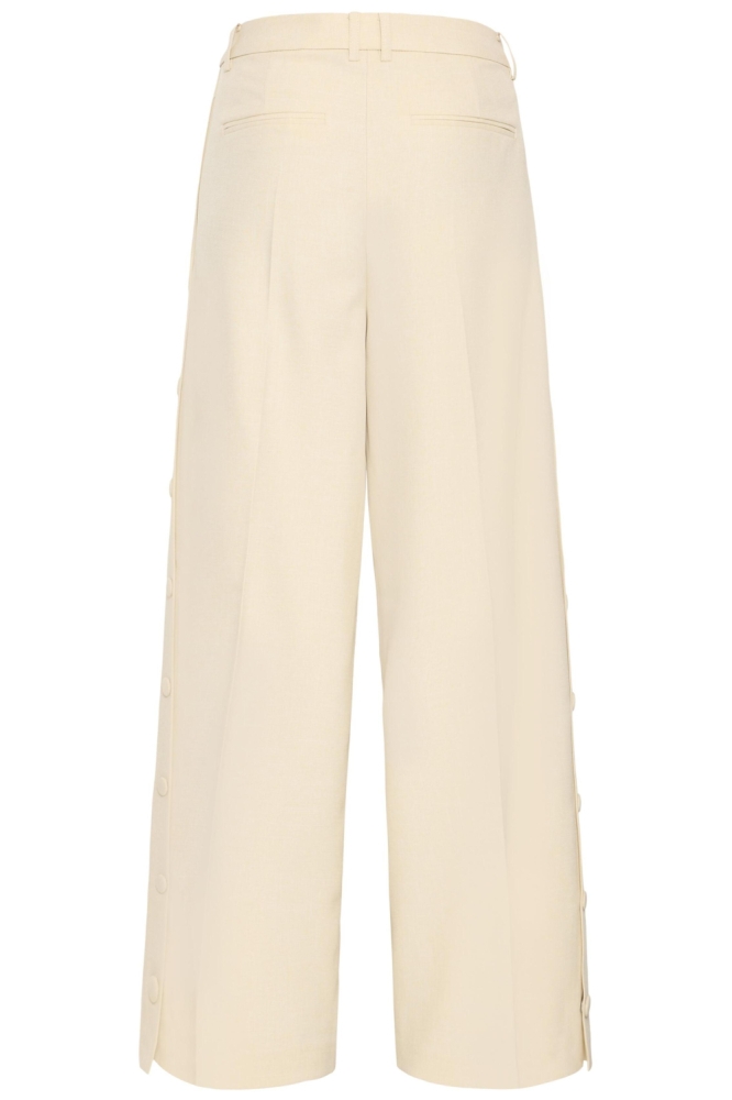 Ichi beige dames broek | Achteraanzicht