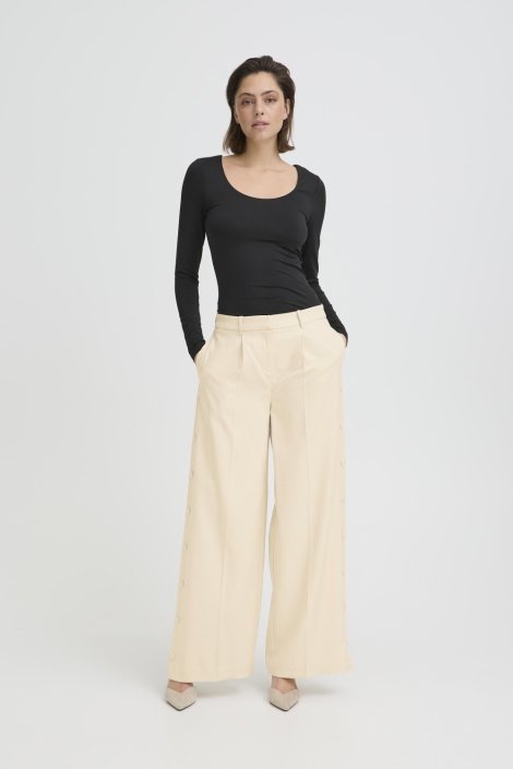 Ichi beige dames broek | Model