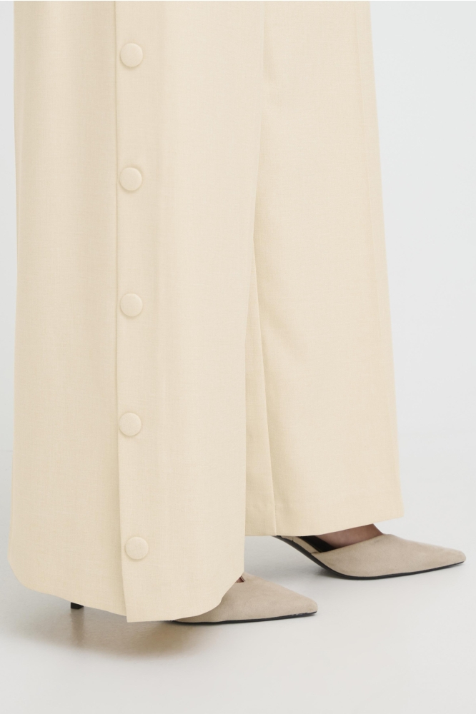 Ichi beige dames broek | Kleurstaal
