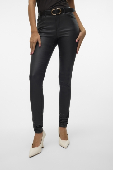 Vero Moda Broek VMSEVEN NW SS SMOOTH COATED PANTS N 10138972 Black