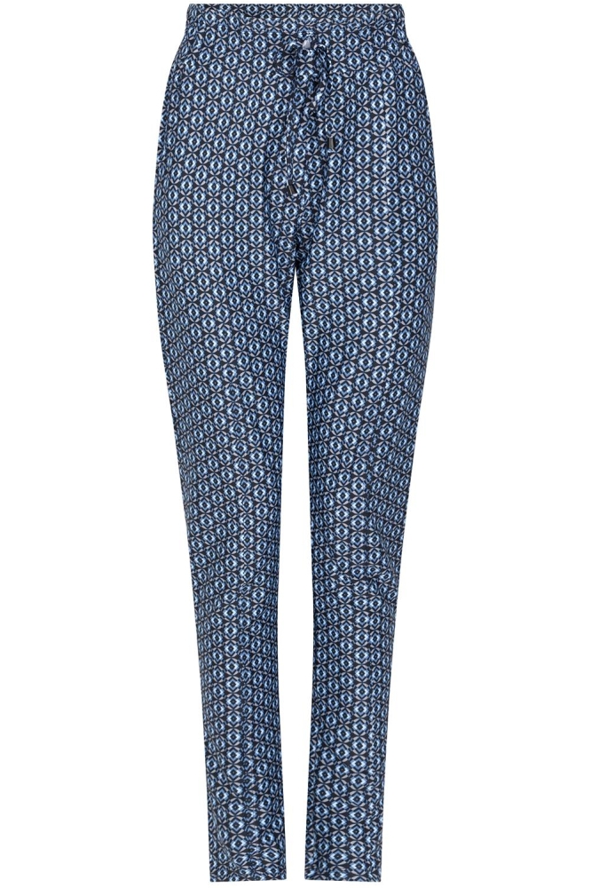 ASTRID PRINTED TRAVEL PANT 231 0008-0015 NAVY BLUE