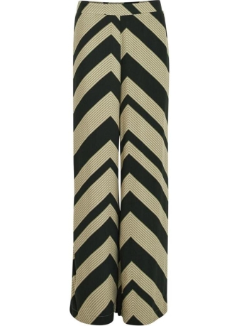 Minus Broek JALIA HIGH WAISTED WIDE LEG PANTS MI5505 4112P JUNGLE GREEN PRINT
