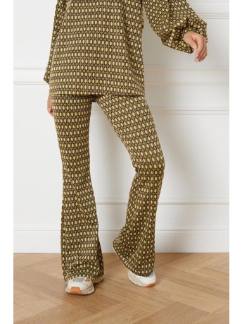 Refined Department Broek LADIES KNITTED FLARE PANTS ABBA R2309195254 700-GREEN
