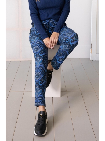 Zoso Broek VERA PRINTED COMFY PANT 235 0141 BLUE/BLACK