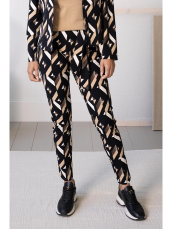 Zoso Broek NOOR PRINTED TRAVEL PANT 235 0142 BROWN/BLACK