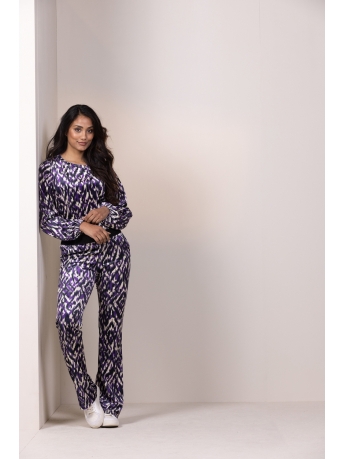 AndCo Woman Broek DORIEN RANDOM IKAT PA278 Purple