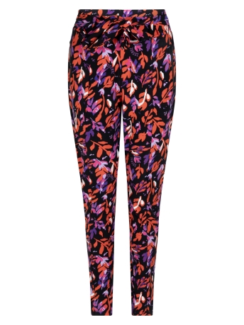 Zoso Broek BELINDA PRINTED TRAVEL PANT 234 0000/0800 BLACK ORANGE