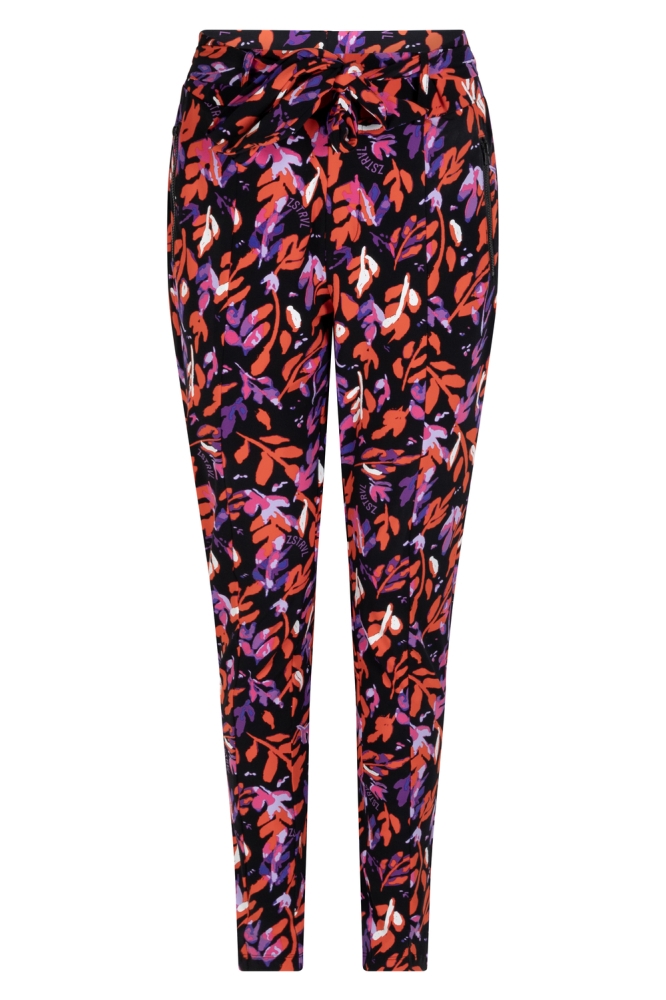 BELINDA PRINTED TRAVEL PANT 234 0000/0800 BLACK ORANGE