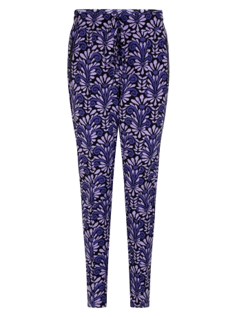 Zoso Broek VICTORIA PRINTED TRAVEL PANT 234 0044/0000 PURPLE BLACK