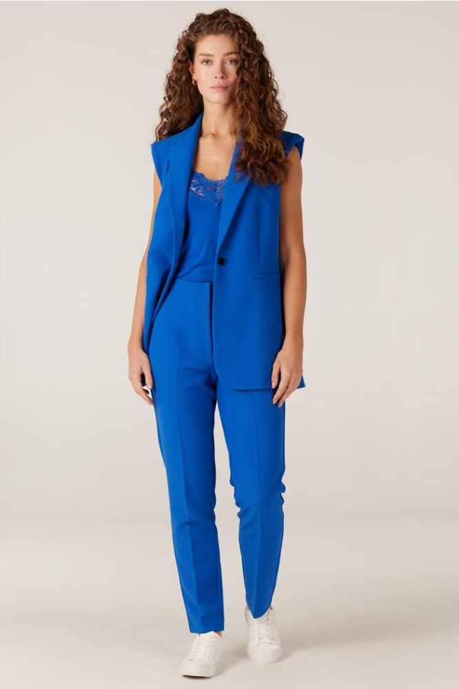 ISA SS24 WQ440 WOVEN H WAISTED ANKLE PANTS 000730 BLUE