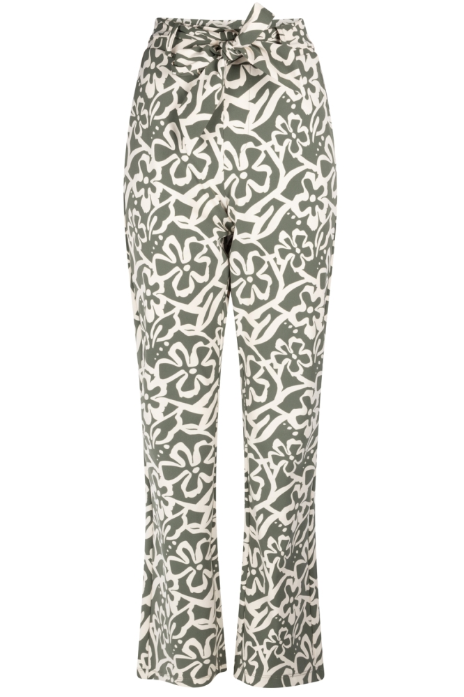 PRINTED TRAVEL FLAIR TROUSER 241 1250/1200 GREEN/IVORY
