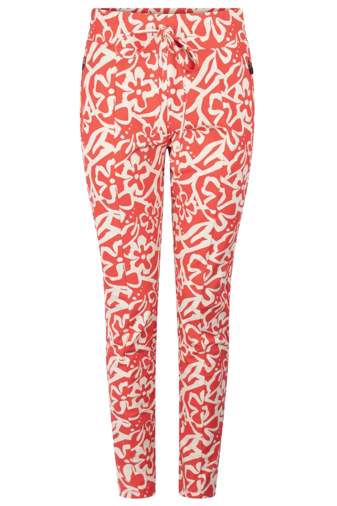 VERA PRINTED TRAVEL TROUSER 241 0019/0007 RED/SAND