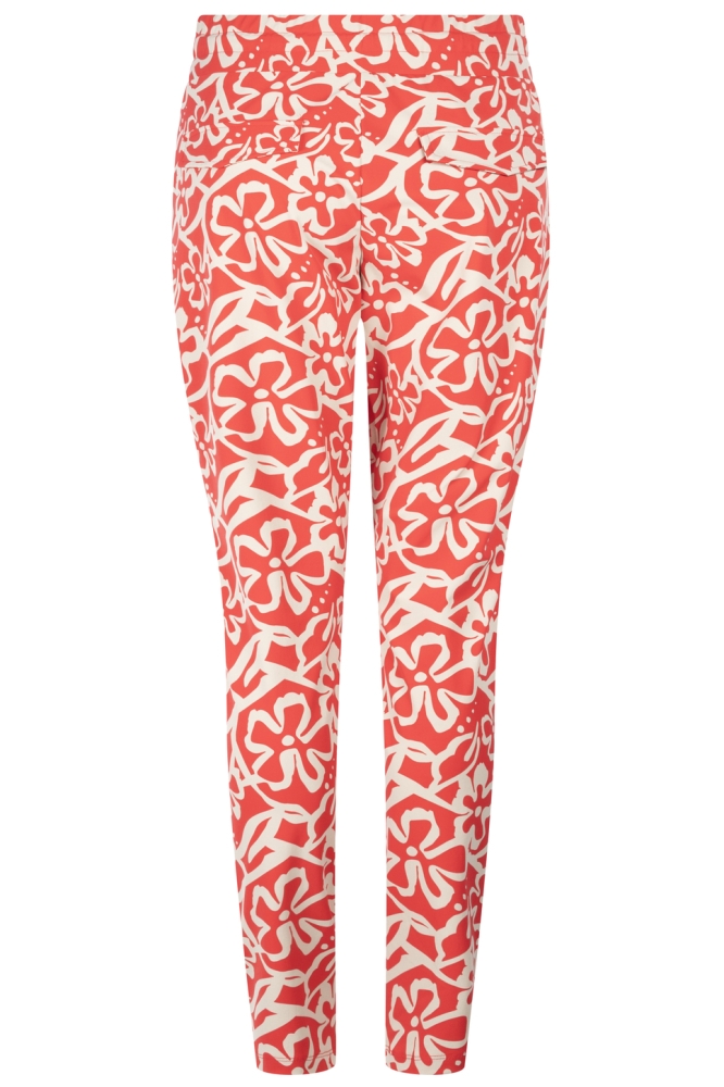 VERA PRINTED TRAVEL TROUSER 241 0019/0007 RED/SAND