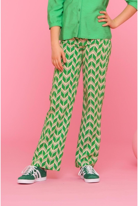Geisha Girls pants all over print green