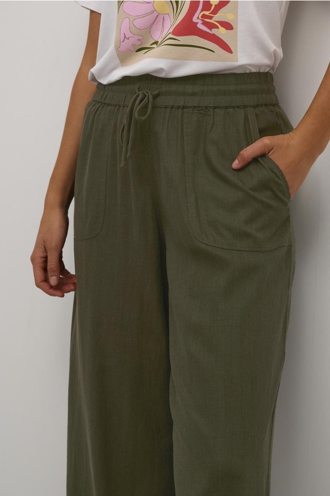 KAMILIA LONG WIDE PANTS HW 10508314 FOREST NIGHT