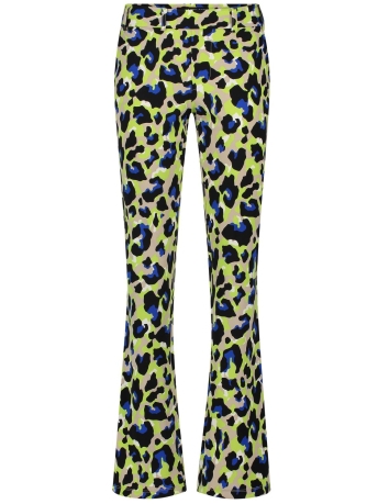 Lady Day Broek POPPY FLARED L12 392 1844 LEOPARD PRINT LIMONCELLO