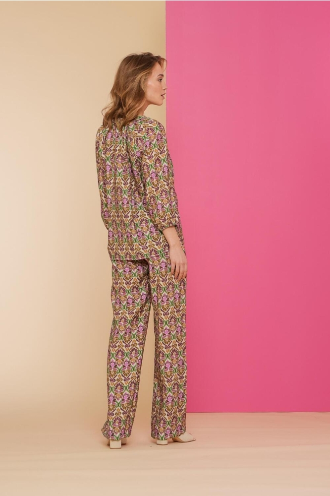 BROEK MET PRINT 41400 20 Purple/Sand combi