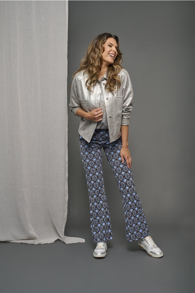 bliss print travel trouser 244 zoso broek 1220 antra blue