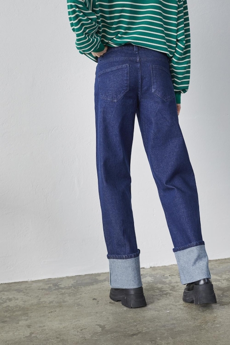 SisterS point blauwe dames jeans | Model achteraanzicht