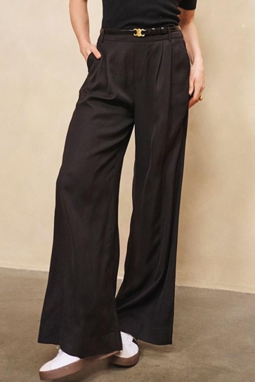 EsQualo TROUSERS WIDE CITY F2510505 BLACK