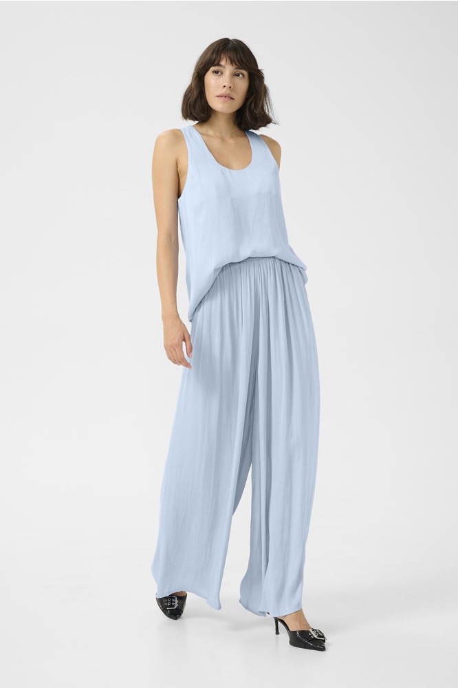 Kaffe blauwe dames broek | Model