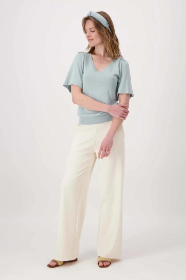 Zusss Broek SCUBA STRETCH BROEK RECHT MODEL 0303 054 Off White