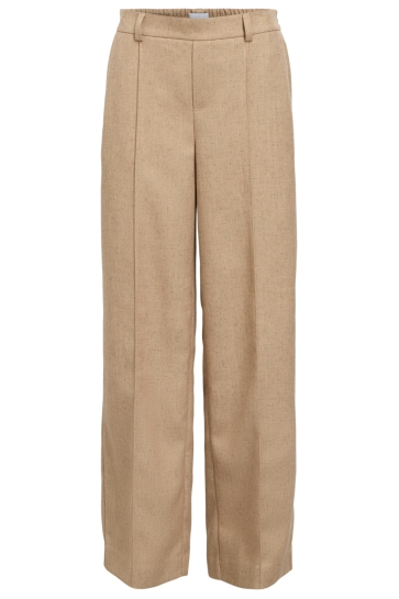 Object Broek OBJBEA LISA WIDE PANTS 140 23048004 Tannin/Black melange